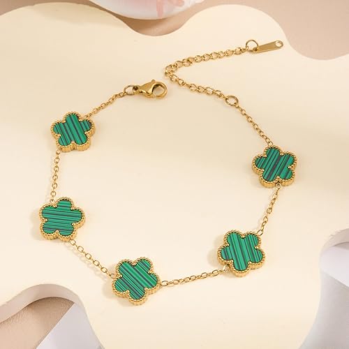 Gold-Plated Four Leaf Clover Bracelet