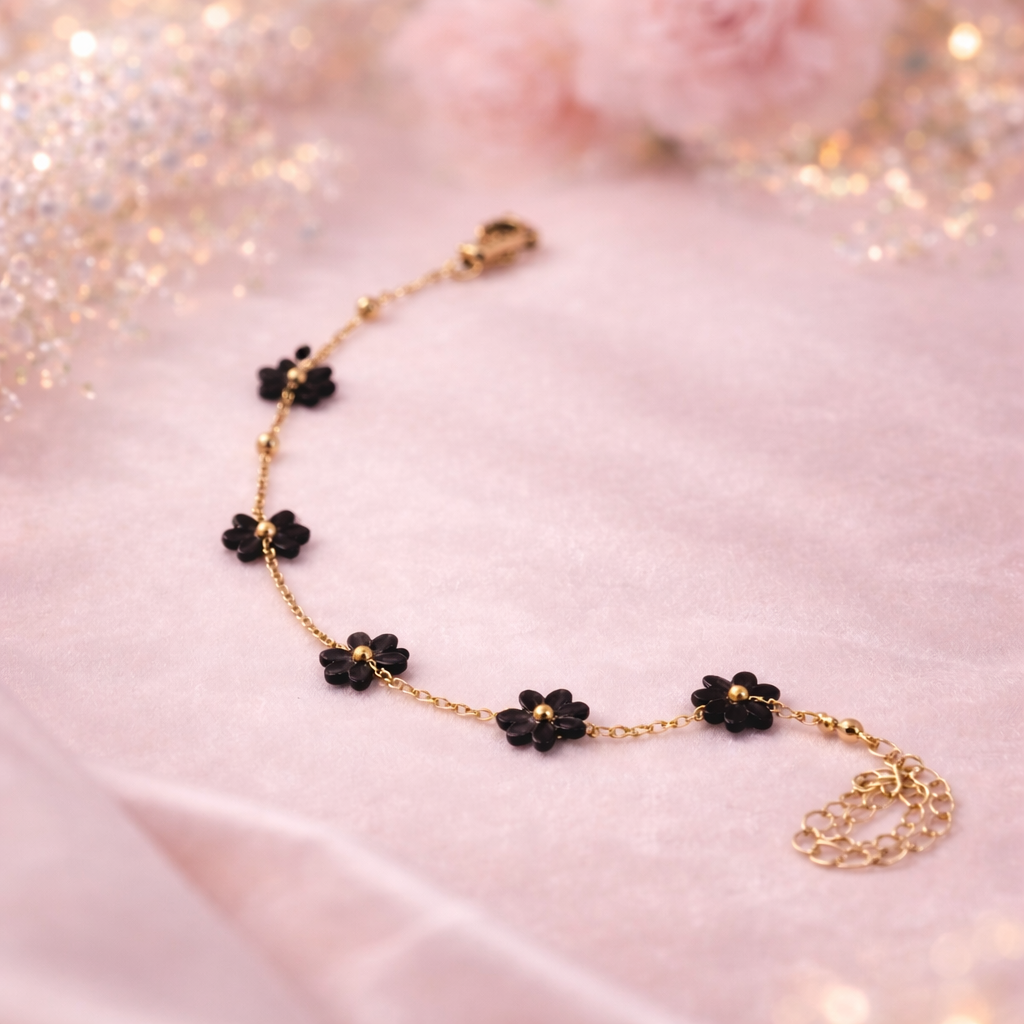 Gold-Plated Floral Bracelet