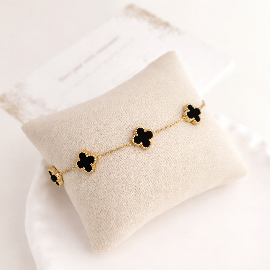 Gold-Plated Four Leaf Clover Bracelet