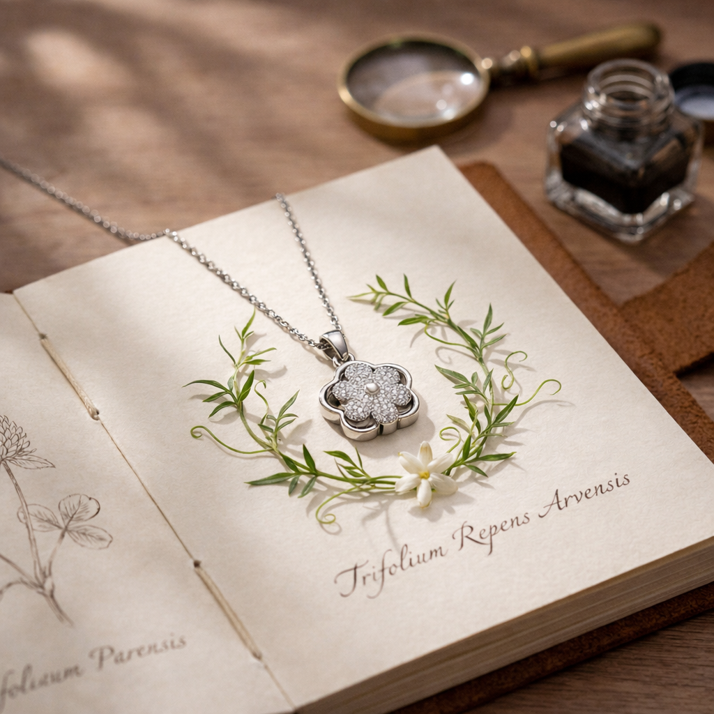 Dainty Pavé Crystal Flower Pendant Necklace