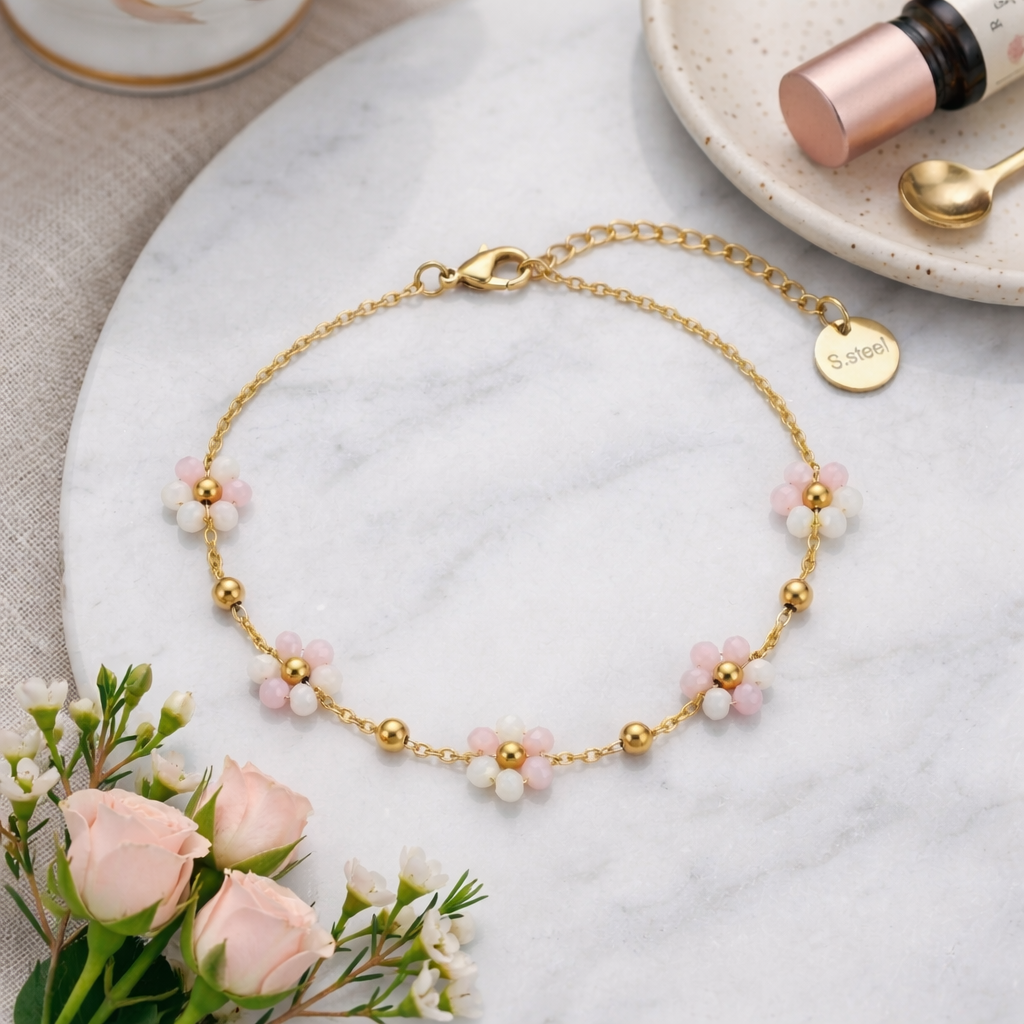 Floral Whispers Gold Daisy Bracelet