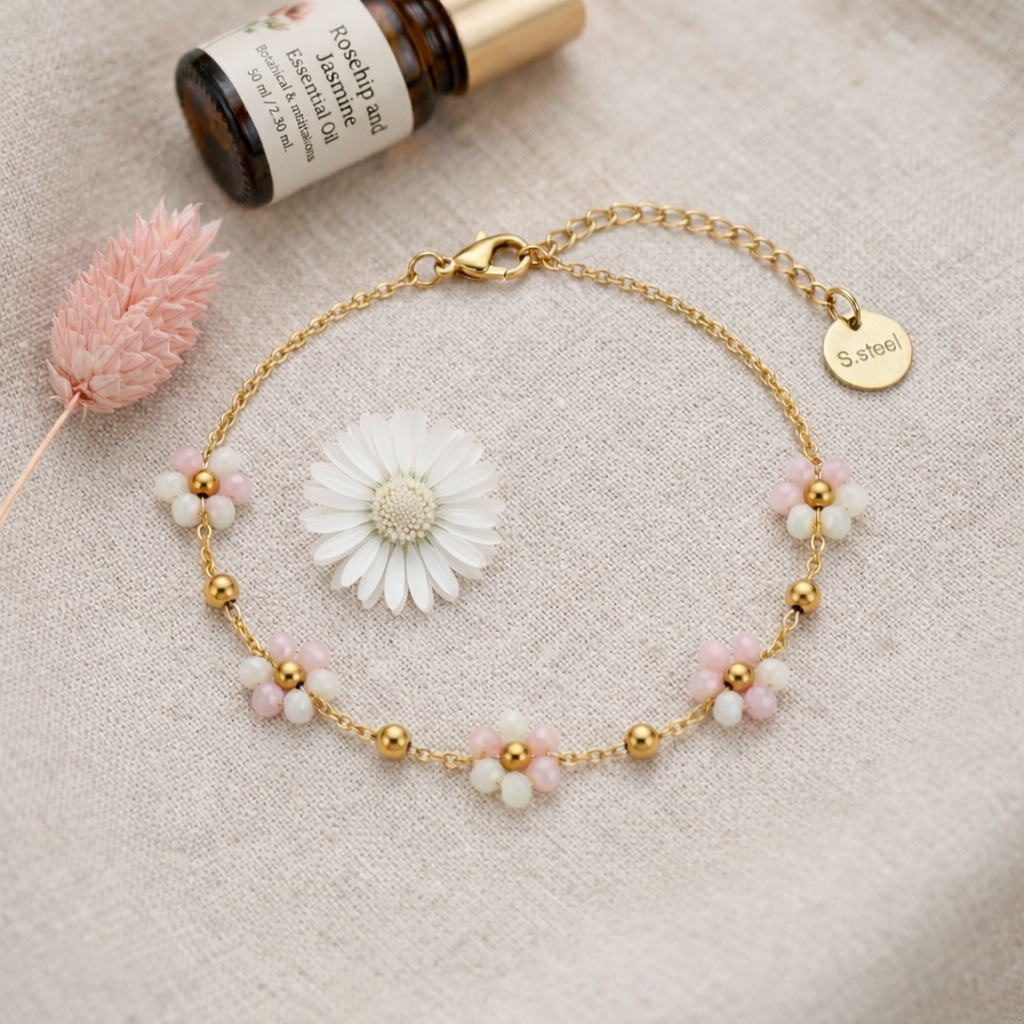 Floral Whispers Gold Daisy Bracelet