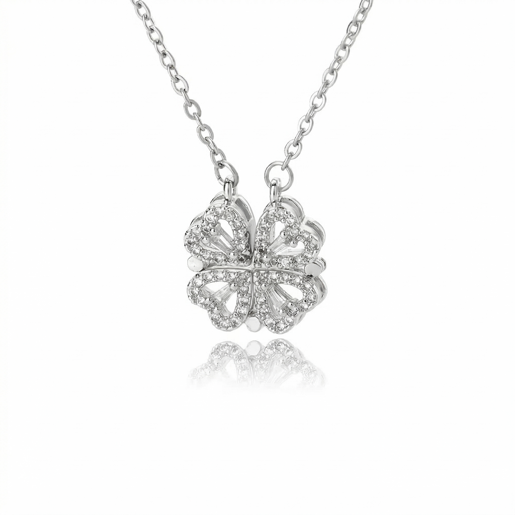 Convertible Magnetic 2-in-1 Heart Clover Necklace