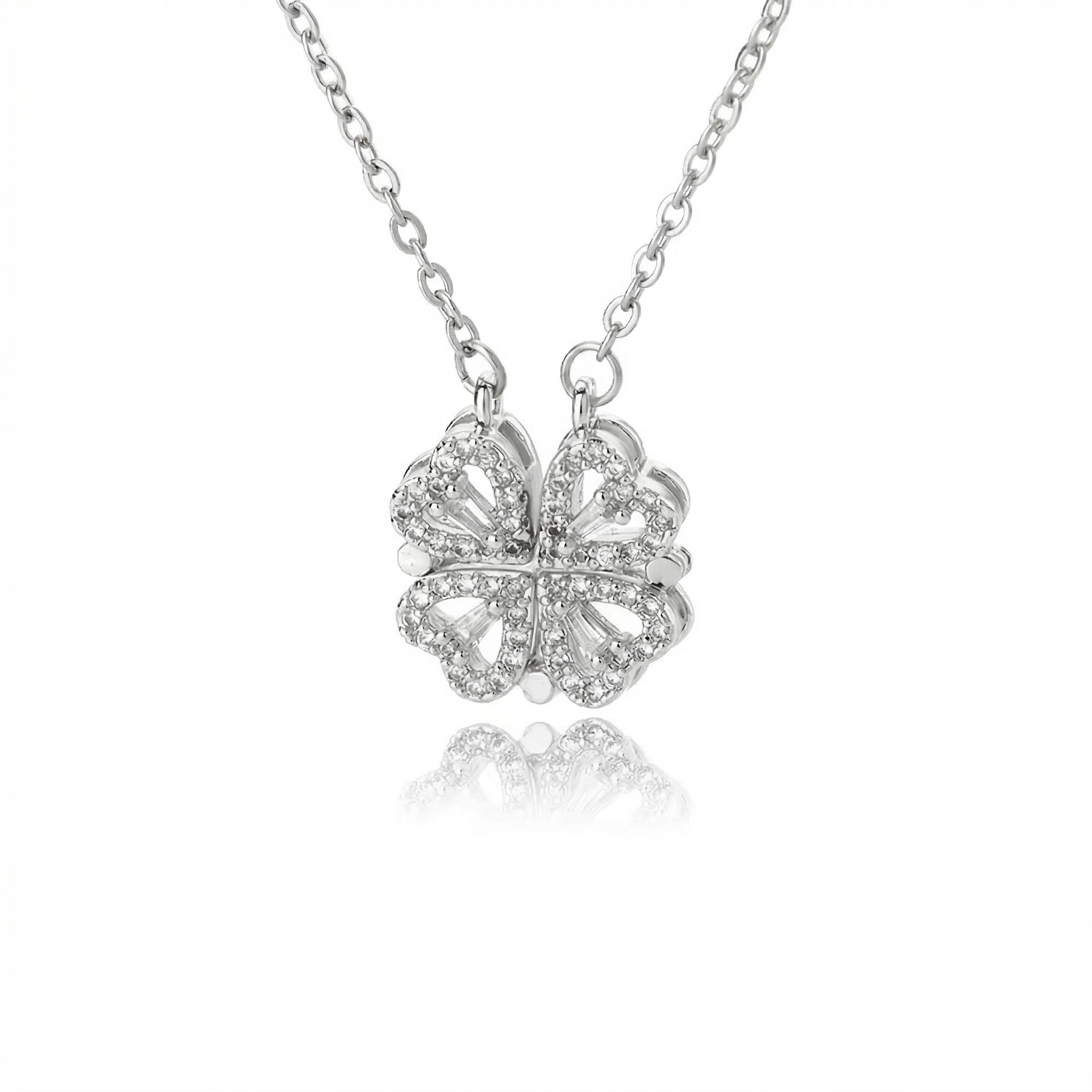 Convertible Magnetic 2-in-1 Heart Clover Necklace