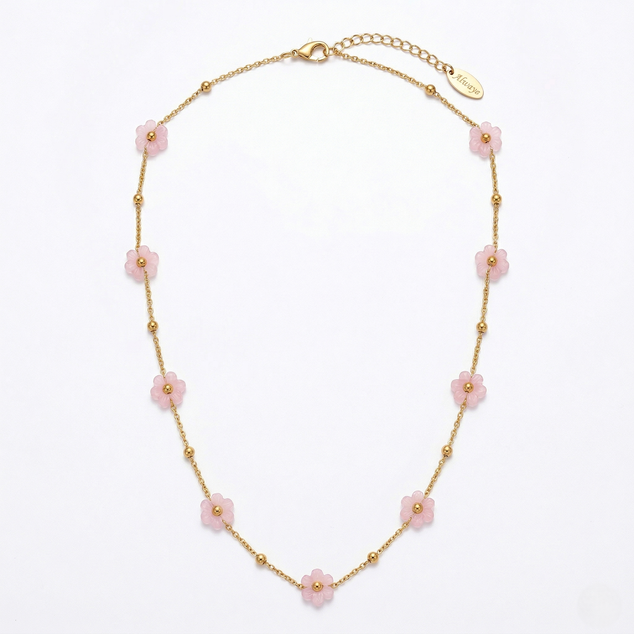 Pink Cherry Blossom Flower Necklace