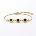 Roman Numeral Medallion Gold Bracelet