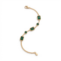 Gold Plated Stainless Steel Emerald Green Crystal Bracelet