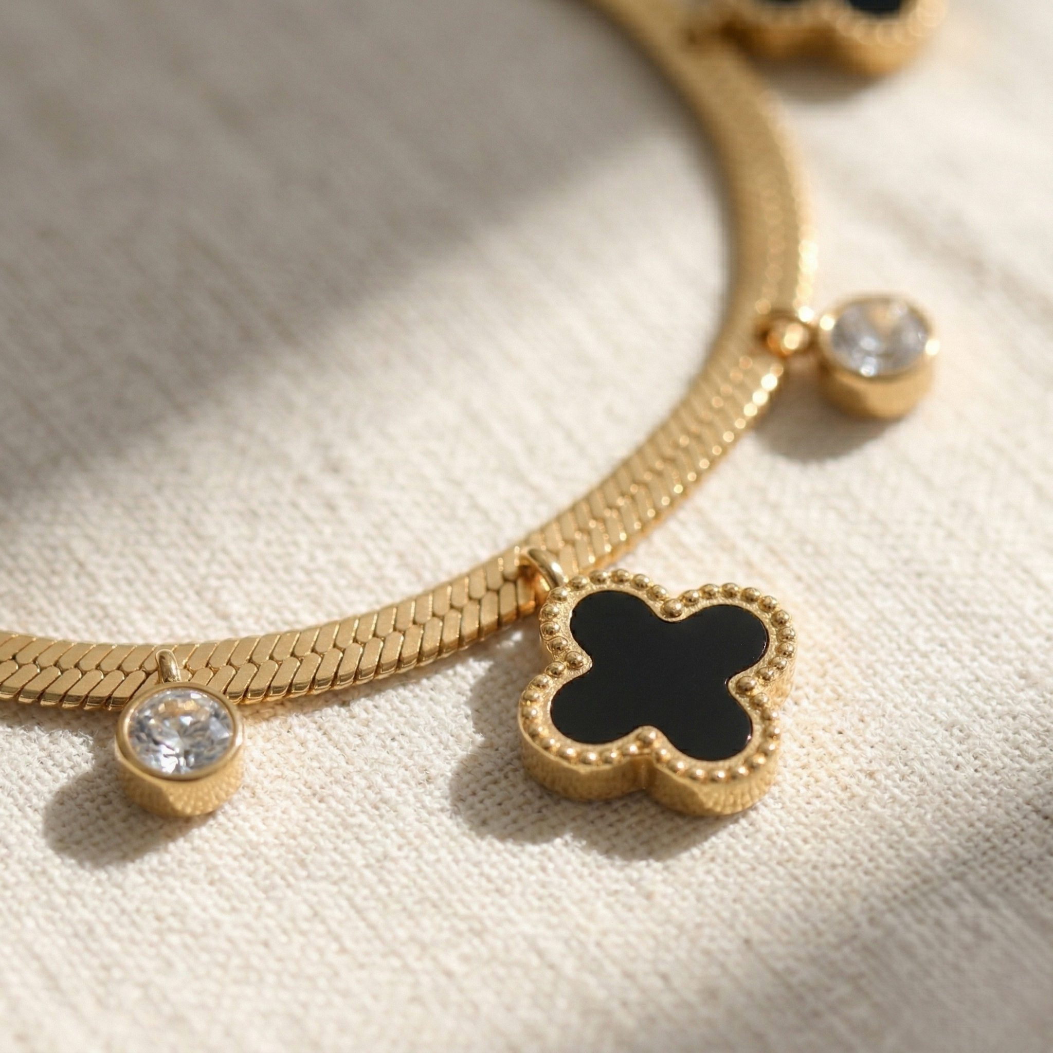 Black Clover Snake Chain Bracelet