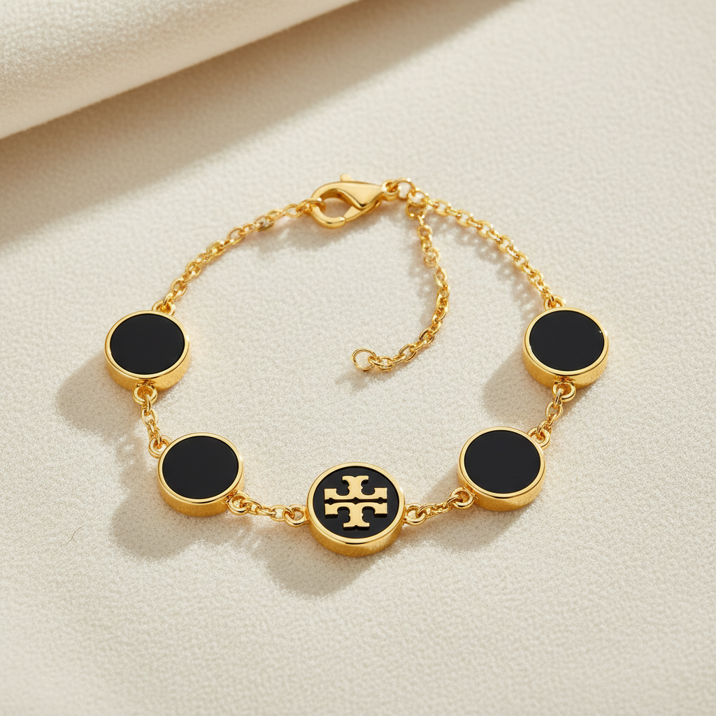 Elegant Gold and Black Onyx Bracelet