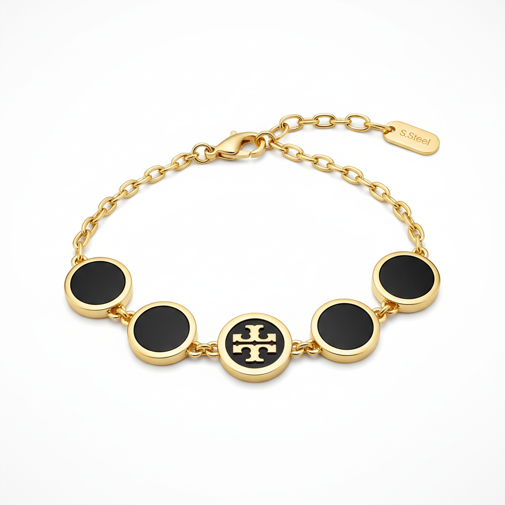 Elegant Gold and Black Onyx Bracelet
